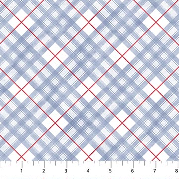 NC Little Donkey's Christmas Diagonal Check Blue