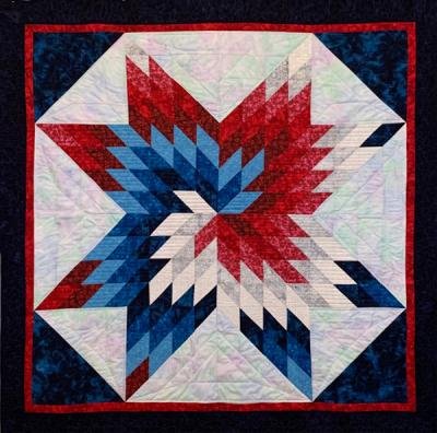 Red White and Blue Spiral Star