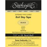 BR Fusible Knit Stay Tape .5in Extremely Fine Black36