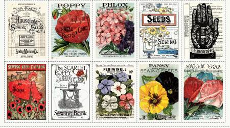 Sewing Seeds III Panel 24in x 43in Seed Catalog Patch PD15682