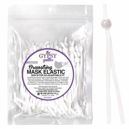 Drawstring Mask Elastic White 60ct