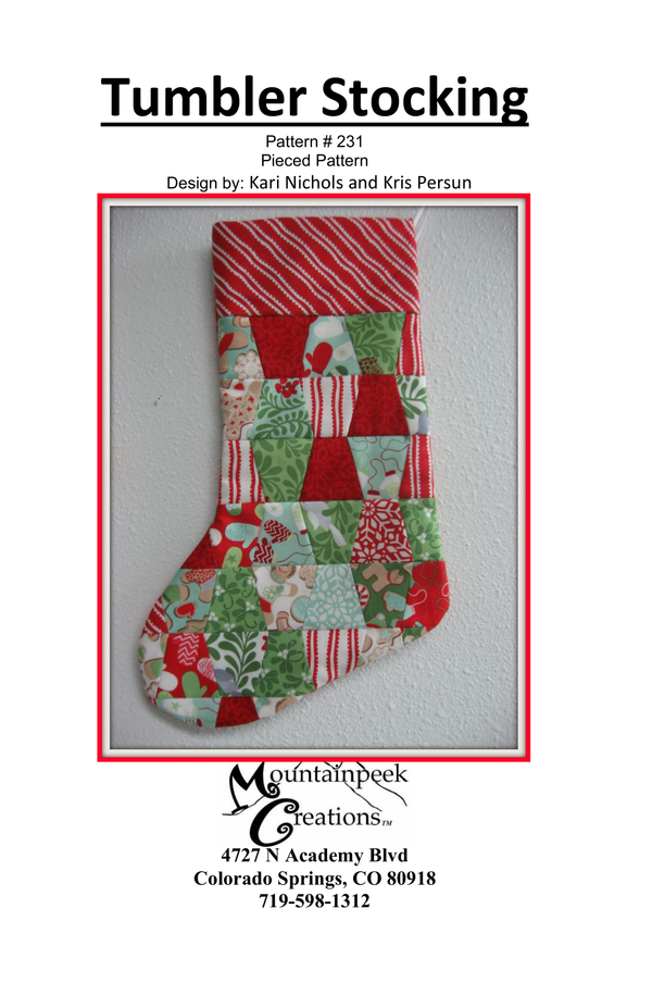 Tumbler Stocking quilt pattern