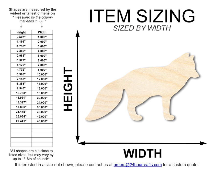 Unfinished Wood Arctic Fox Shape | Canine Craft Cutout | Wildlife | up to 46" DIY