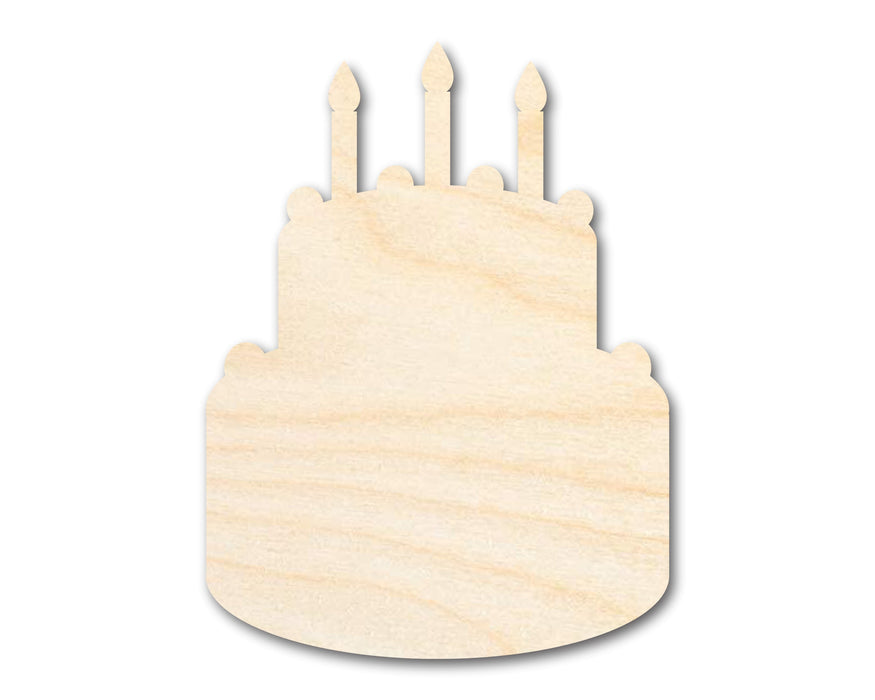 Unfinished Wood Birthday Cake Shape | DIY Craft Cutout | Up to 36"