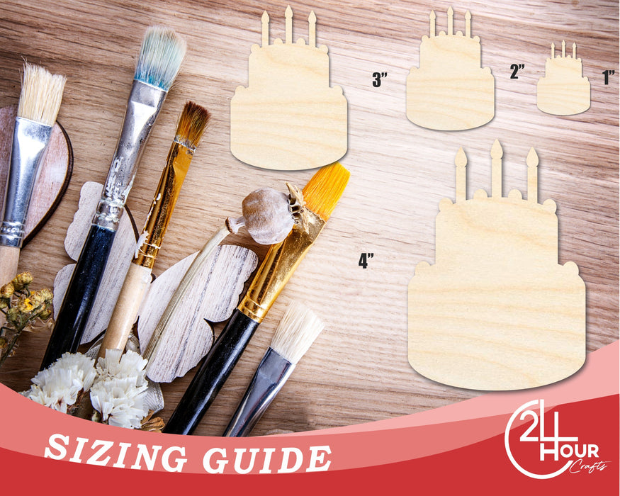 Unfinished Wood Birthday Cake Shape | DIY Craft Cutout | Up to 36"