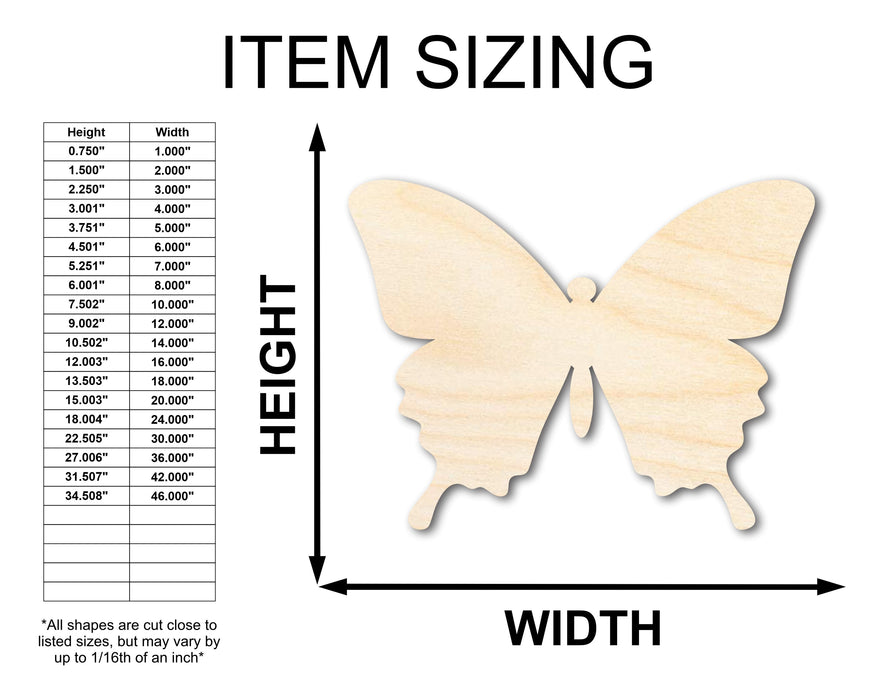 Unfinished Wood Butterfly | Insect | Animal | Wildlife | Craft Cutout | up to 46" DIY