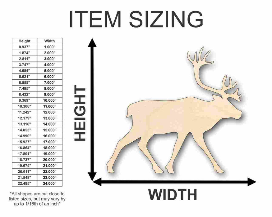 Unfinished Wood Caribou Shape - Animal - Wildlife - Craft - up to 46" DIY