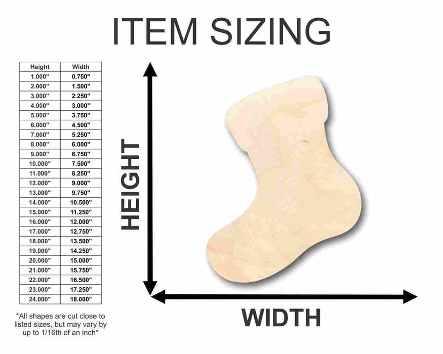 Unfinished Wood Stocking Shape - Christmas - Craft - up to 46" DIY