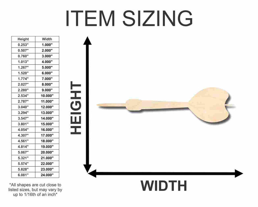 Unfinished Wood Dart Shape - Craft - up to 46" DIY