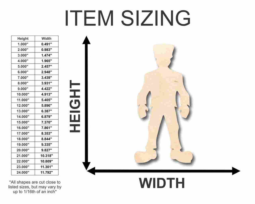 Unfinished Wood Frankenstein Monster Shape - Halloween - Craft - up to 46" DIY