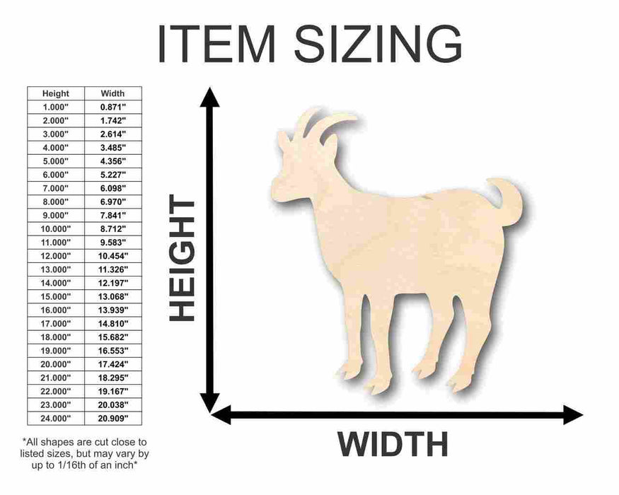 Unfinished Wood Goat Shape - Farm Animal - Craft - up to 46" DIY