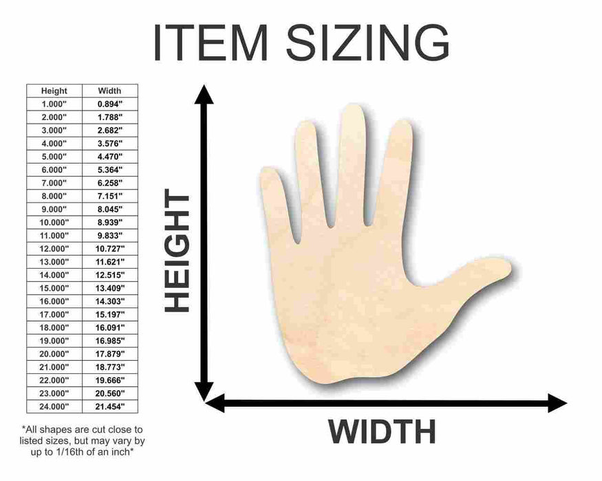 Unfinished Wood Hand Shape - Craft - up to 46" DIY