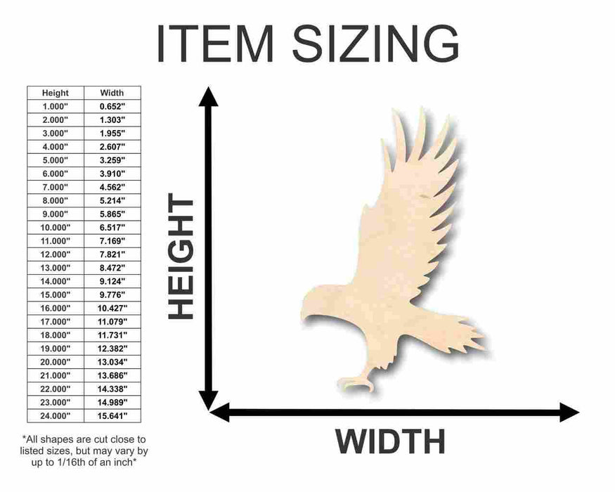 Unfinished Wood Hawk Shape - Animal - Wildlife - Craft - up to 46" DIY