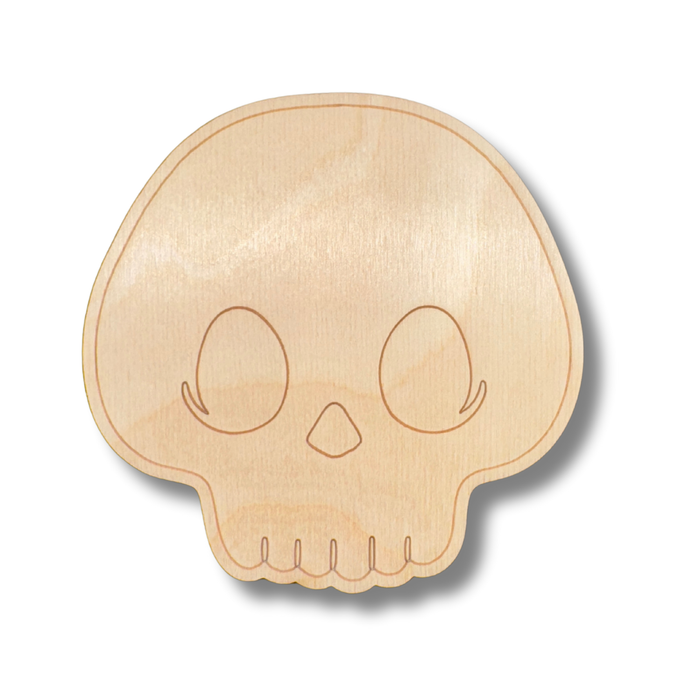 Unfinished Wood Etched Skull Shape | Paint By Line Crafts | up to 30" DIY