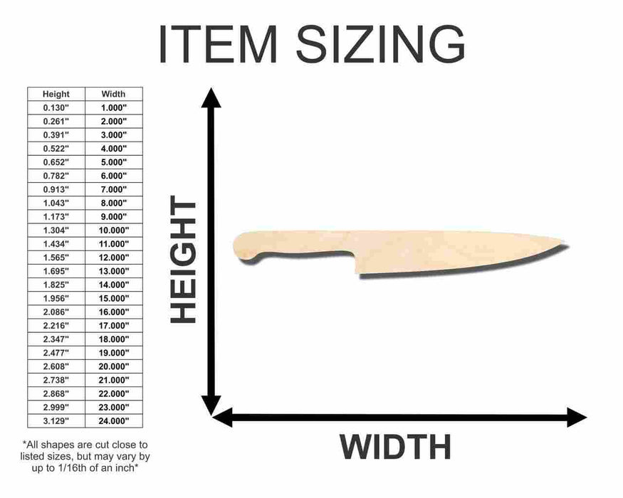 Unfinished Wood Knife Shape - Kitchen - Horror Halloween - Craft - up to 46" DIY