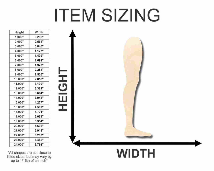 Unfinished Wood Leg Shape - Craft - up to 46" DIY