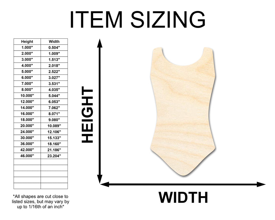 Unfinished Wood Swimsuit Shape | Craft Cutout | up to 46" DIY