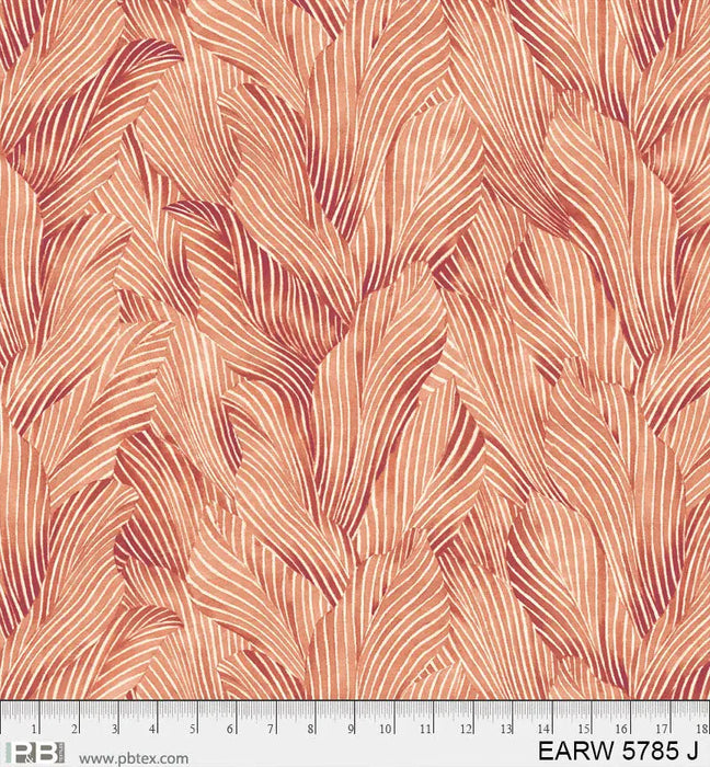 108" Earth Tones Orange Leaf Cotton Wideback Fabric per yard
