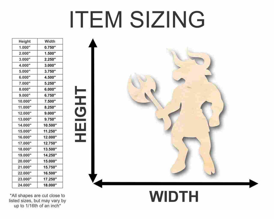 Unfinished Wood Minotaur Shape - Greek - Mythical - Monster - Craft - up to 46" DIY