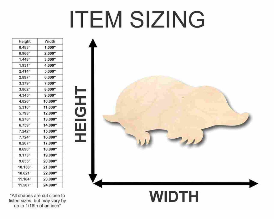 Unfinished Wood Mole Shape - Animal - Wildlife - Craft - up to 46" DIY