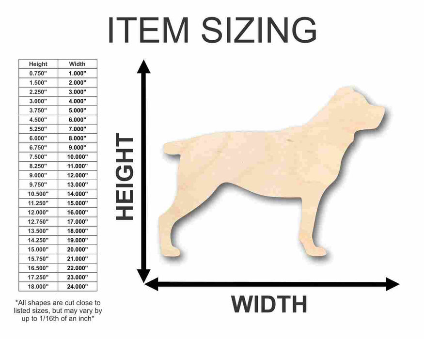 Unfinished Wood Rottweiler Dog Shape - Animal - Pet - Craft - up to 46" DIY