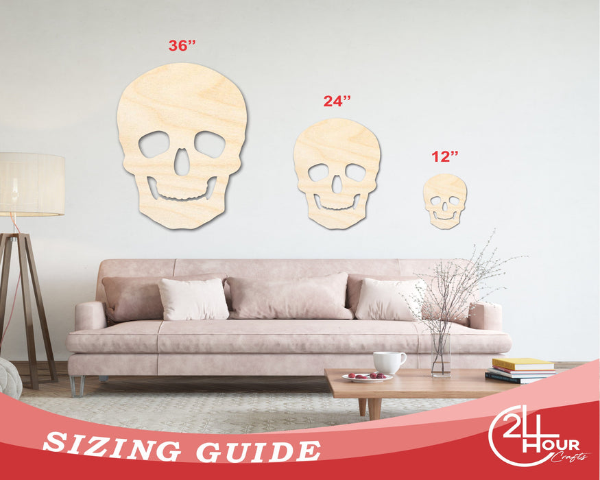 Unfinished Wood Skull Shape - Halloween - Spooky - Craft - up to 46" DIY