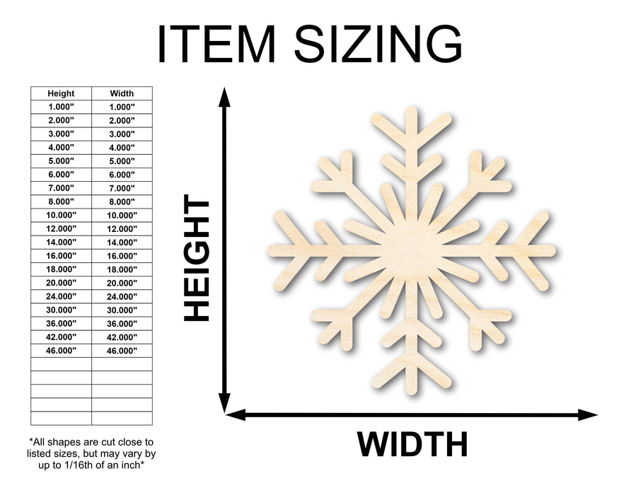 Unfinished Wood Snowflake Shape | Winter Decor | DIY Craft Cutout | up to 46" DIY