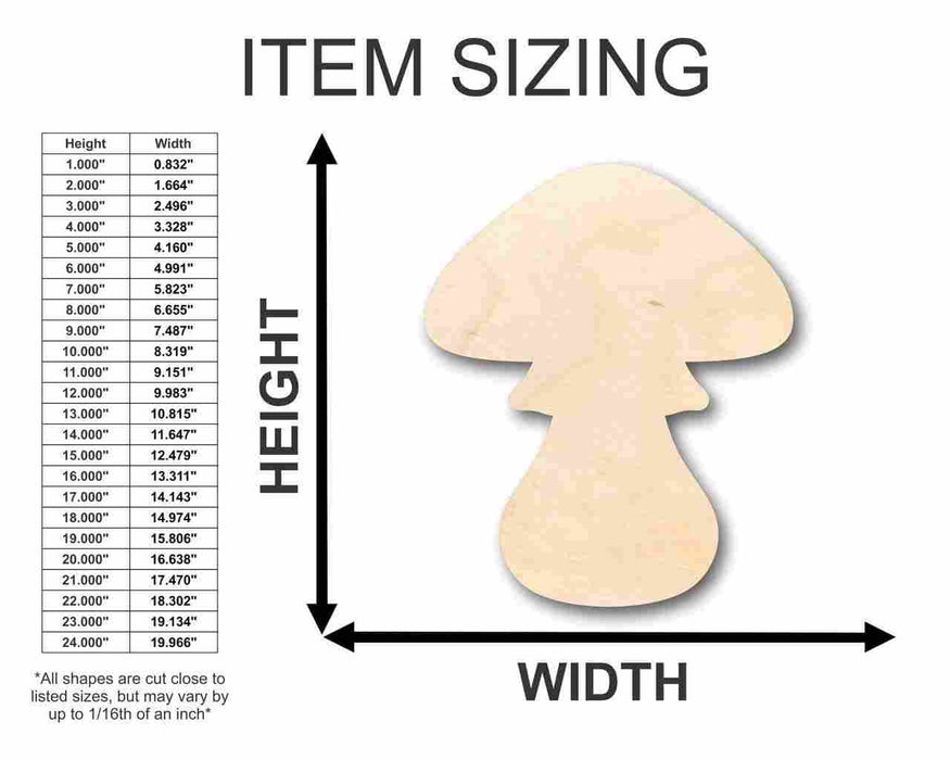 Unfinished Wood Toadstool Shape - Nature - Fairy Garden - Craft - up to 46" DIY
