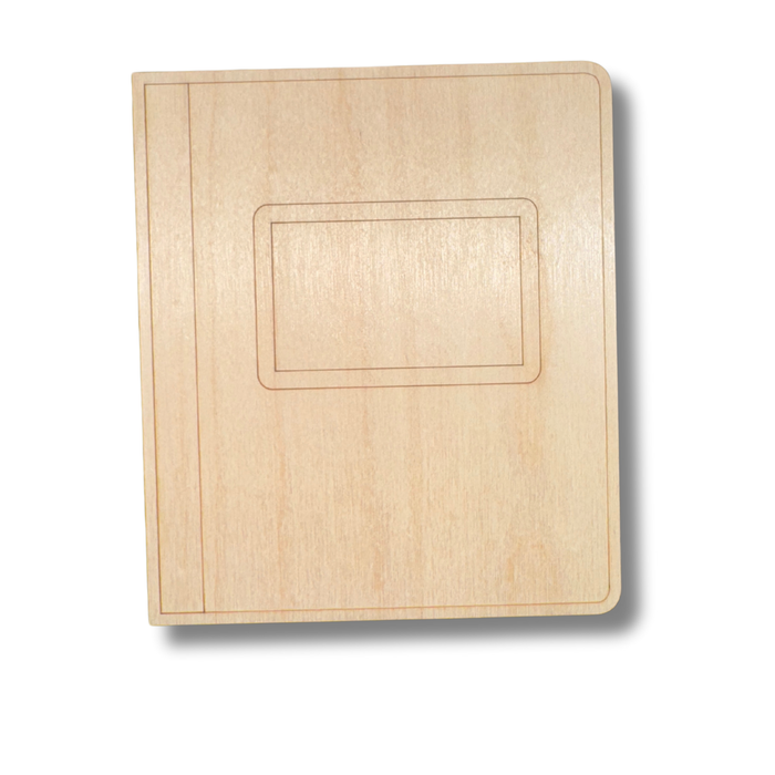 Unfinished Wood Etched Composition Notebook Shape | Paint By Line Crafts | up to 30" DIY