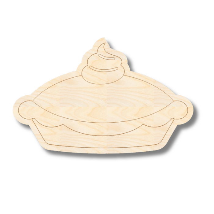 Unfinished Wood Etched Pumpkin Pie Shape | Paint By Line Crafts | up to 30" DIY