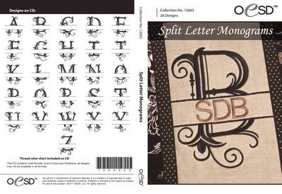 OESD Split Letter Monograms Emb CD
