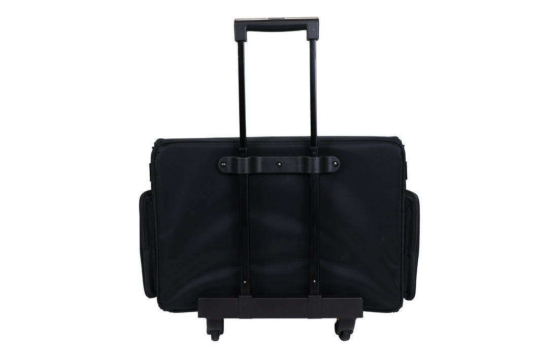 Everything Mary XL 4 Wheel Collapsible Rolling Sewing Machine Storage Case, Black
