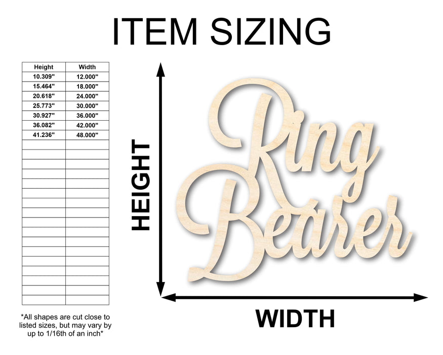 Unfinished Wood Ring Bearer Shape - Word Craft - up to 46"