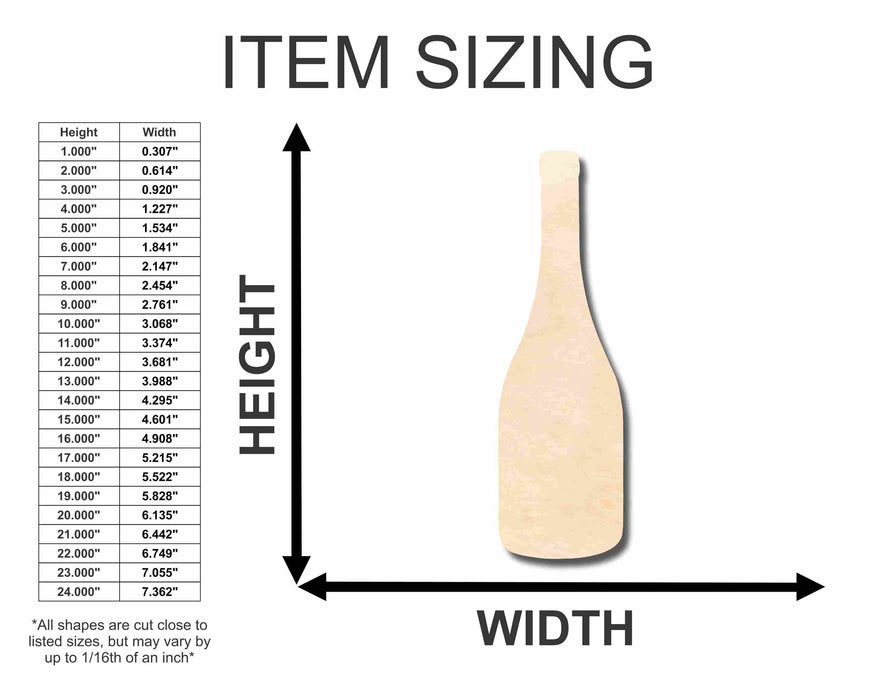 Unfinished Wood Wine Bottle Silhouette - Craft- up to 46" DIY