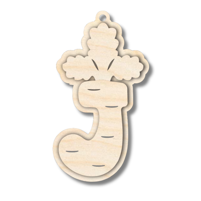 Unfinished Wood Layered Letter Carrot Tags | A-Z | 3 Piece | 6" Tall | 1/8" Wood | Wood Craft DIY