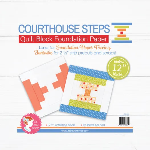 Courthouse Steps Quilt Block Foundation Paper