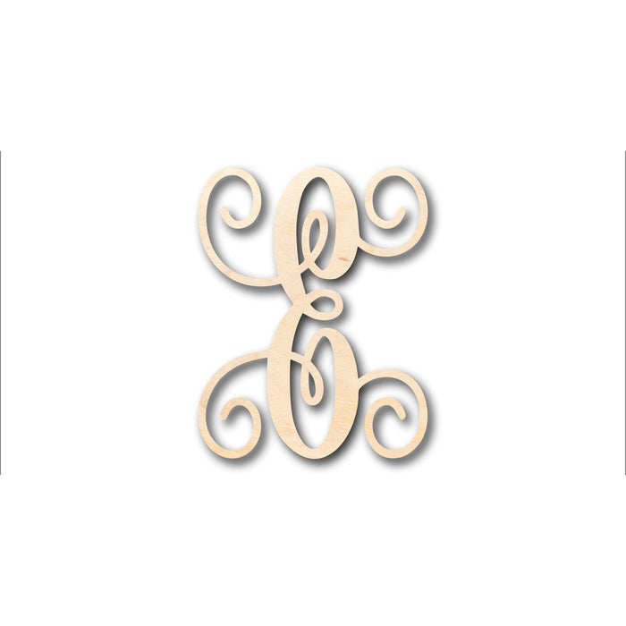 Unfinished Wood Monogram E Shape - Craft - up to 46" DIY