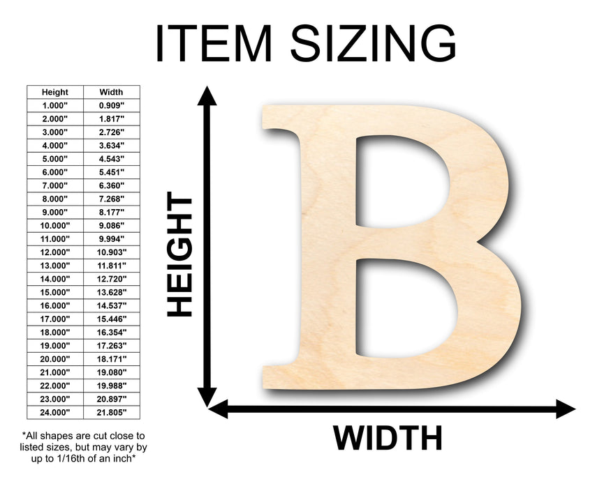 Unfinished Wood Bold Beta Shape - Craft - up to 46" DIY