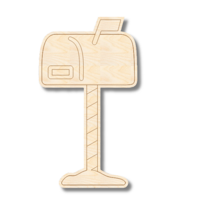Unfinished Wood Etched Mail Box Shape | Paint By Line Crafts | up to 30" DIY