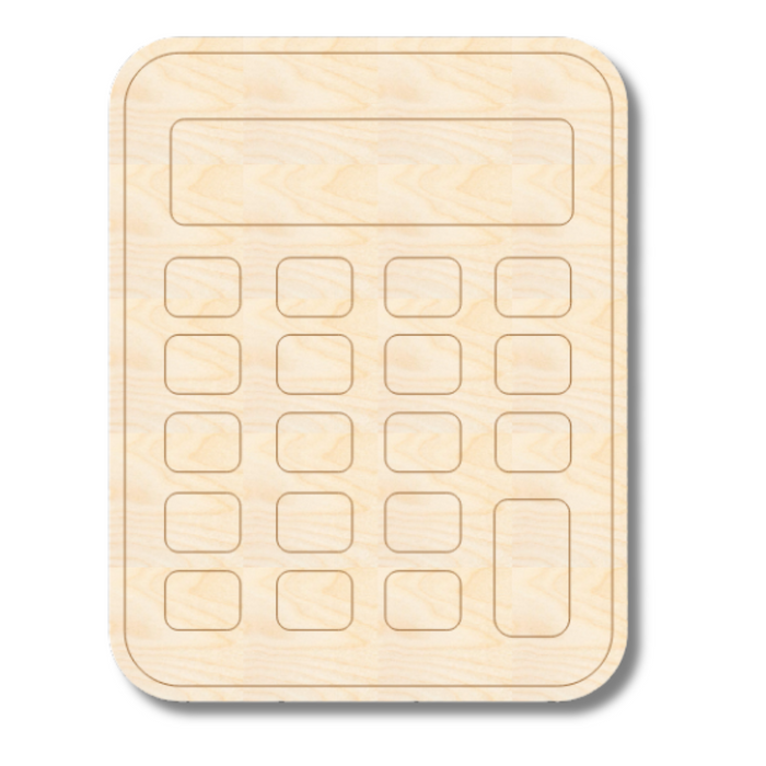 Unfinished Wood Etched Calculator Shape | Paint By Line Crafts | up to 30" DIY
