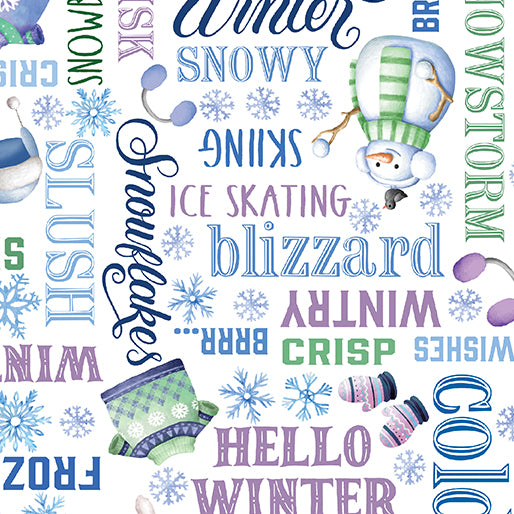BE Wintery Words White - Snowflake Wishes