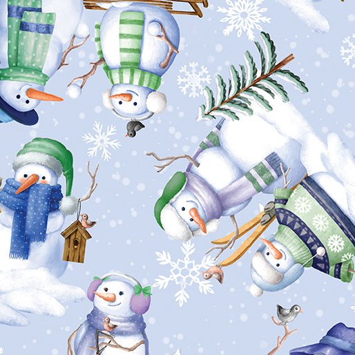 BE Snowman Village Light Blue - Snowflake Wishes