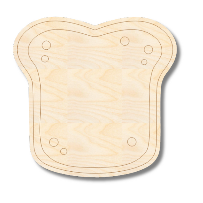 Unfinished Wood Etched Toast Shape | Paint By Line Crafts | up to 30" DIY