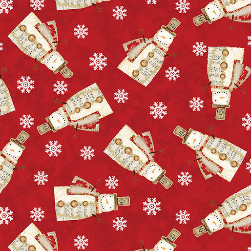 White Christmas - Musical Snowman - Red