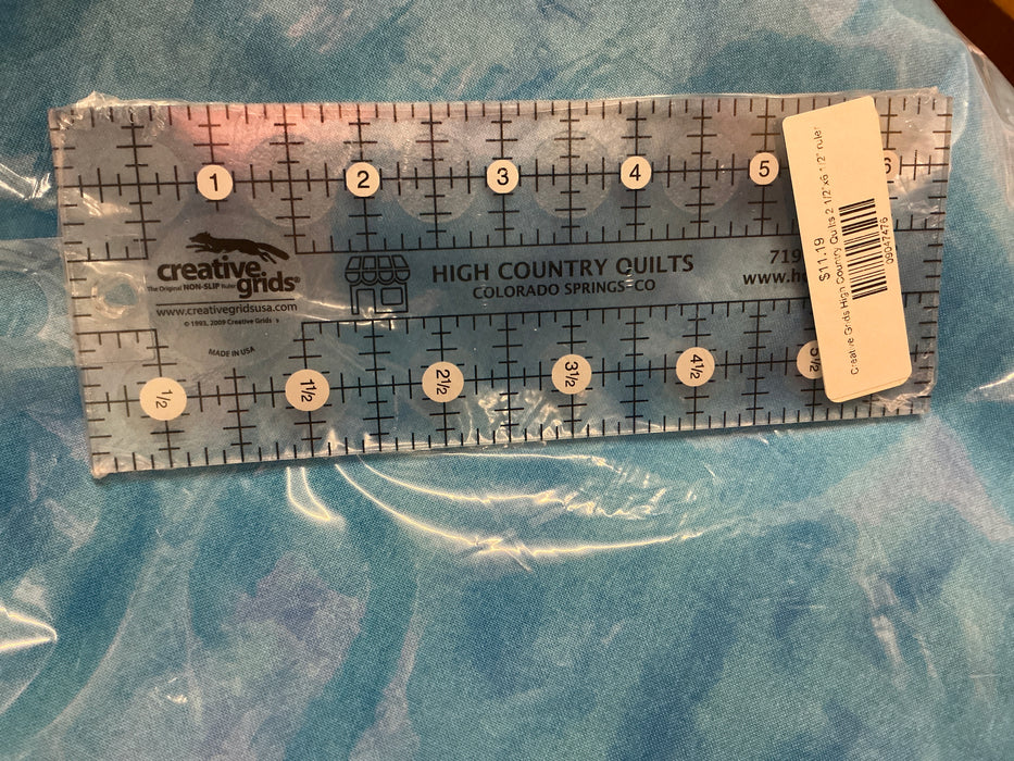 Creative Grids High Country Quilts 2 1/2”x6 1/2” ruler