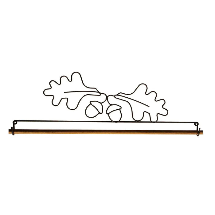 16in Acorn & Oakleaf Holder Silver With Dowel