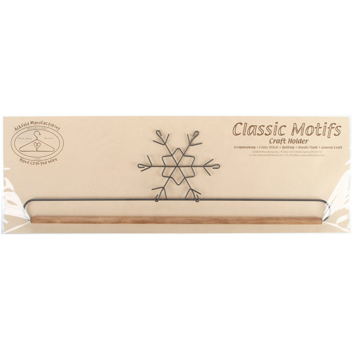 16in Snowflake Holder With Dowel Grey Tex