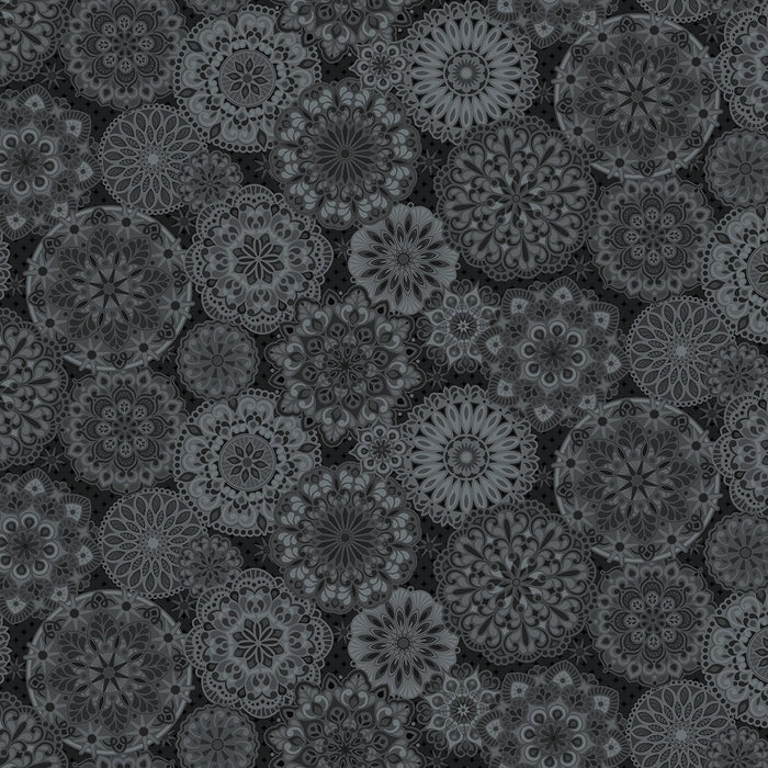 Medallions Ebony - Shadow & Stone by Benartex