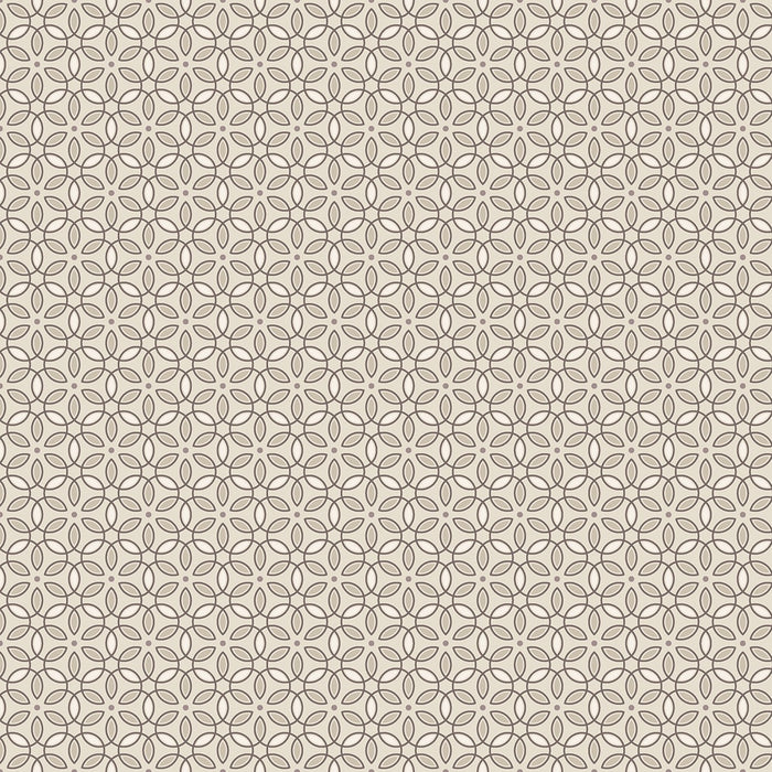 Geo Blossoms Latte - Shadow & Stone by Benartex
