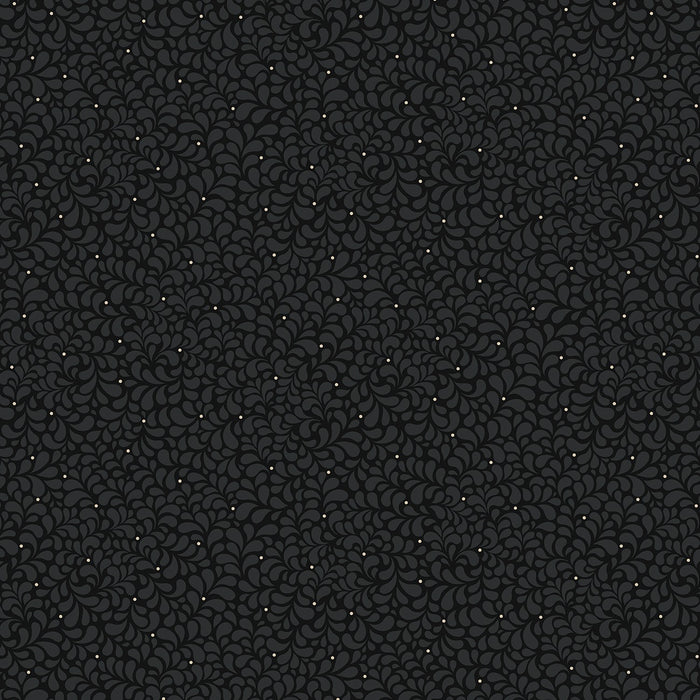 Micro Feathers Ebony - Shadow & Stone by Benartex